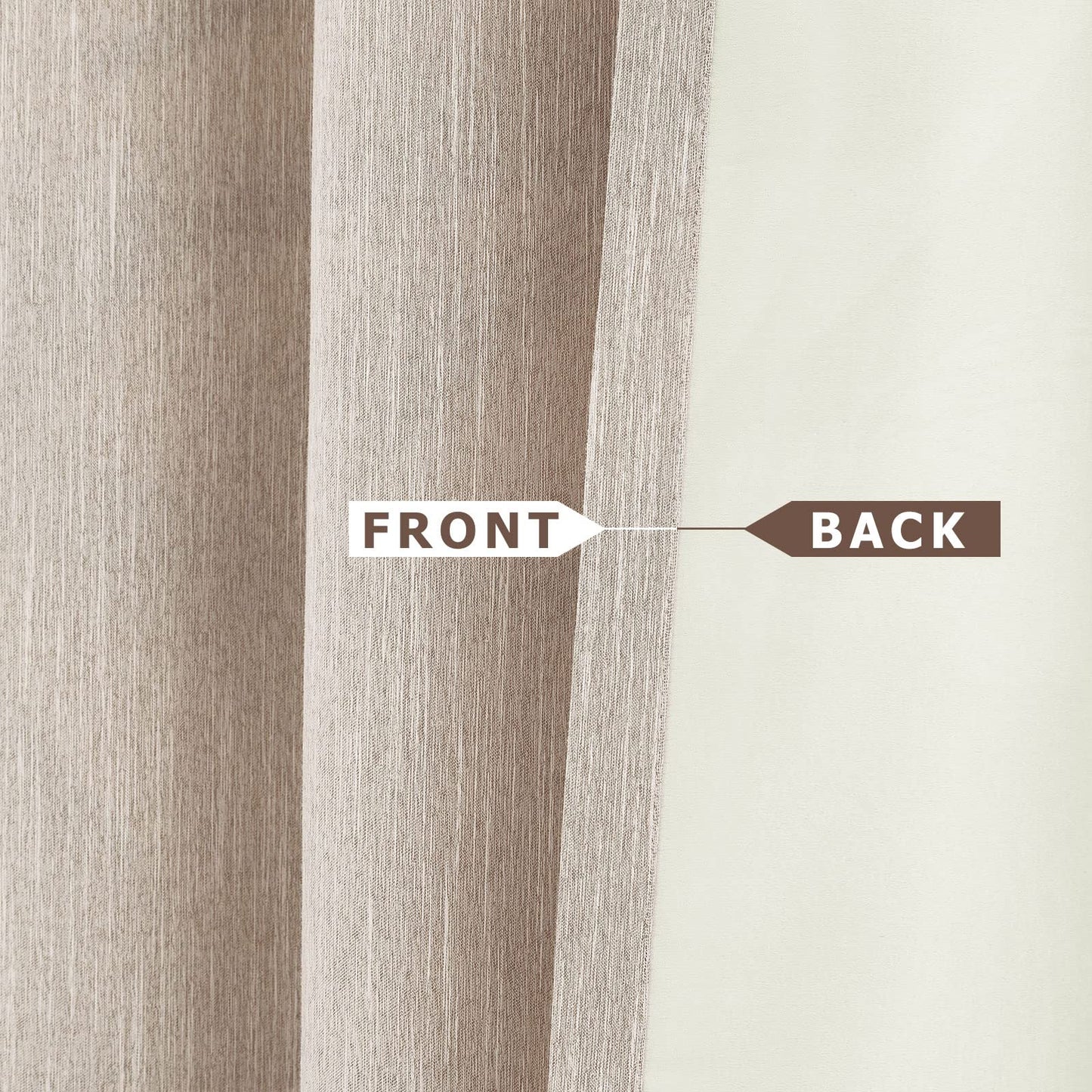 Melodieux Elegant Cotton Room Darkening Blackout Curtains for Living Room Bedroom Thermal Insulated Grommet Drapes, 52 by 84 Inch, Beige (1 Panel)