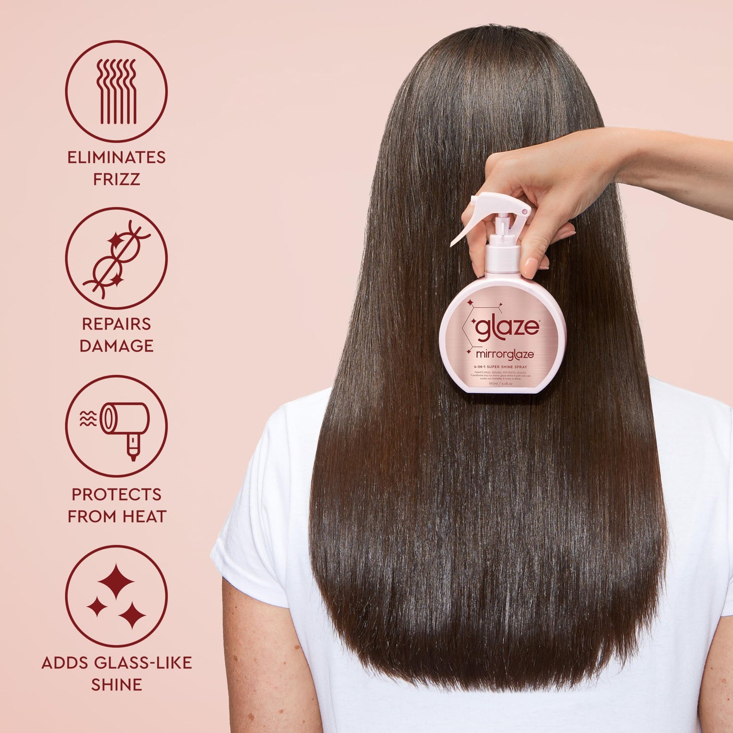 Glaze Auburn Spice Color Conditioning Gloss and Mirror Shine Spray Bundle - For Light-Medium Brown & Natural Red Hair