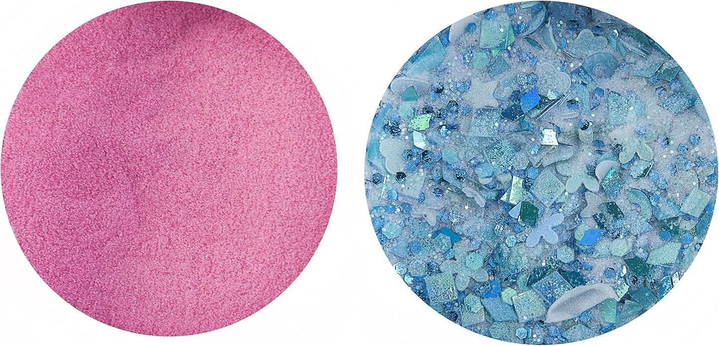 Acrylic Powder Set - 14 Colors Glitter Nail Sequins & Holographic Shapes for Professional Nail Art