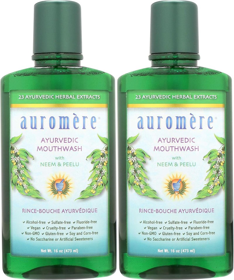 Ayurvedic Natural Mouthwash - Alcohol-Free Neem Oral Rinse for Fresh Breath | 16 Fl Oz, 2 Pack