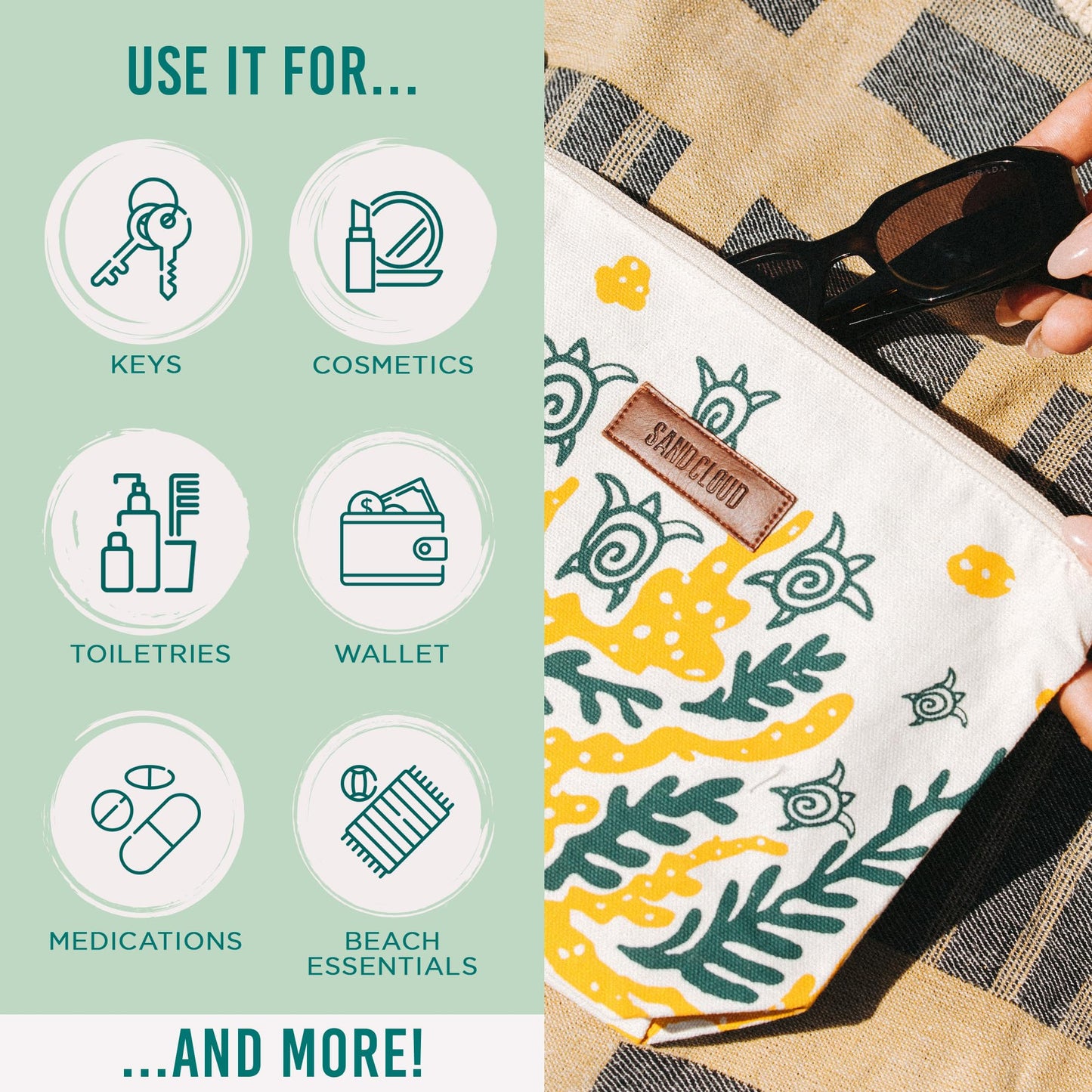 Sand Cloud Zipper Pouch - Durable & Stylish Canvas Pouch for Travel &Work