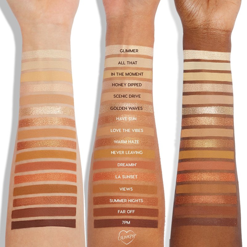 ColourPop Golden Hour Eyeshadow Palette - Sunset Tone Eye Makeup Palette with Duo-Chrome, Metallic, Matte Sparkle & Glitter Finishes - High-Pigment Eye Makeup with a Long-Wearing Formula (0.67 oz)