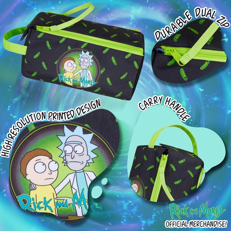 RICK AND MORTY Toiletry Bag for Men | Stylish Travel Wash Bag for Grooming & Gym Essentials