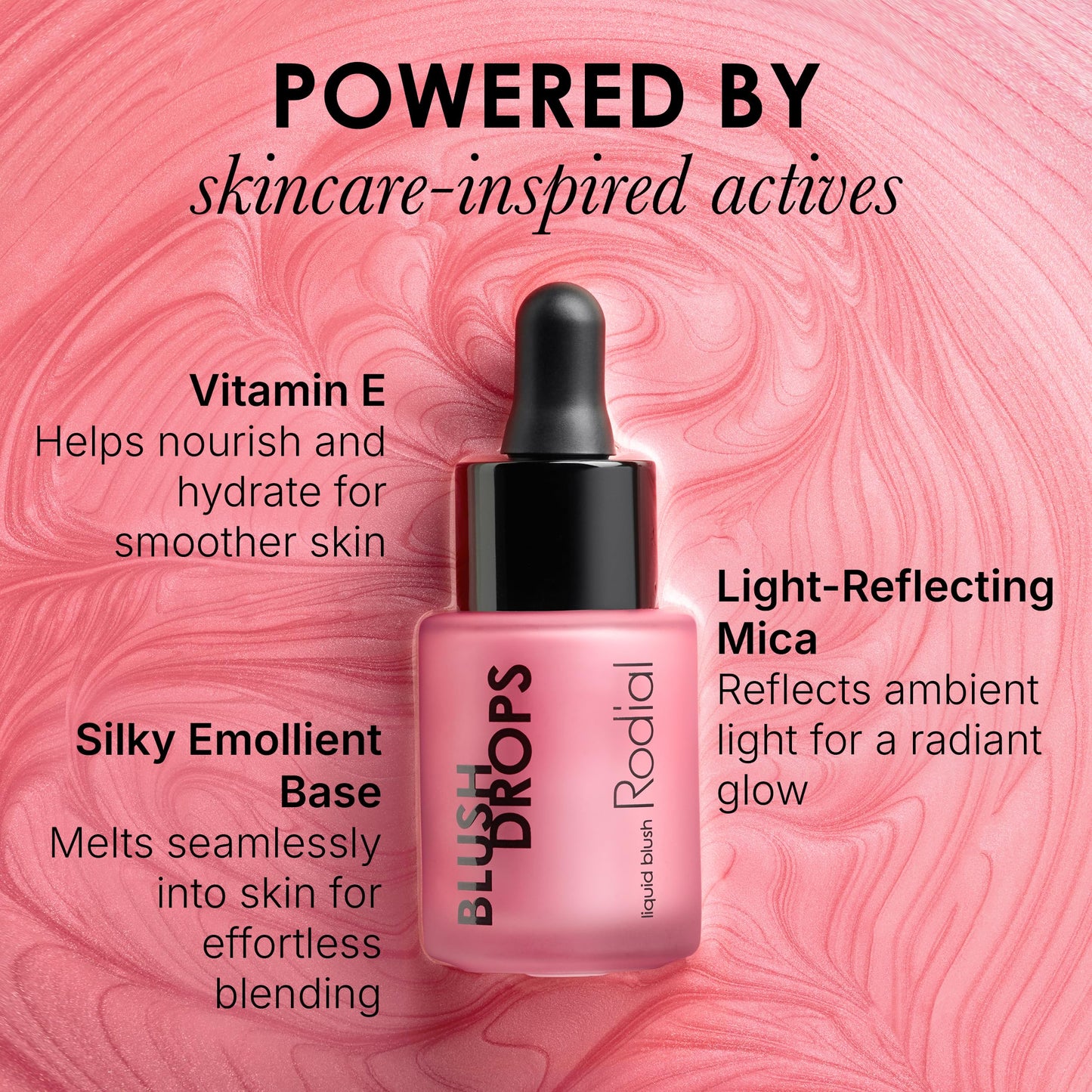 Rodial Blush Drops Sunset Kiss/Frosted Pink, 0.5 fl oz, Moisturising Makeup Blush Drops with Vitamin E, Liquid Blush with Naturally Radiant Finish, Long Lasting Finish
