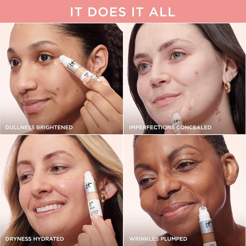 IT Cosmetics CC+ Cream SPF 50+ | Full Coverage Foundation & Radiant Concealer Set - Light Medium Warm