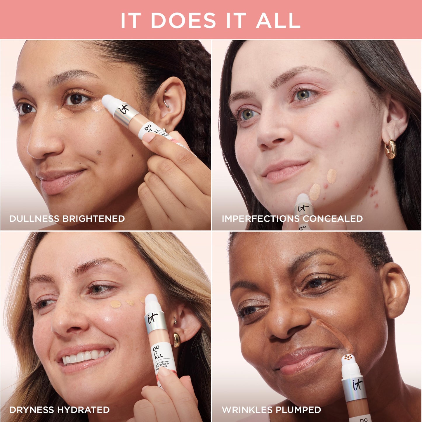 IT Cosmetics Do It All Radiant Concealer ­­– Makeup Concealer – Hydrate & Brighten – Creaseless Medium Coverage & Radiant Finish ­­– Niacinamide & Hyaluronic Acid - Light Neutral, 0.2 Fl Oz