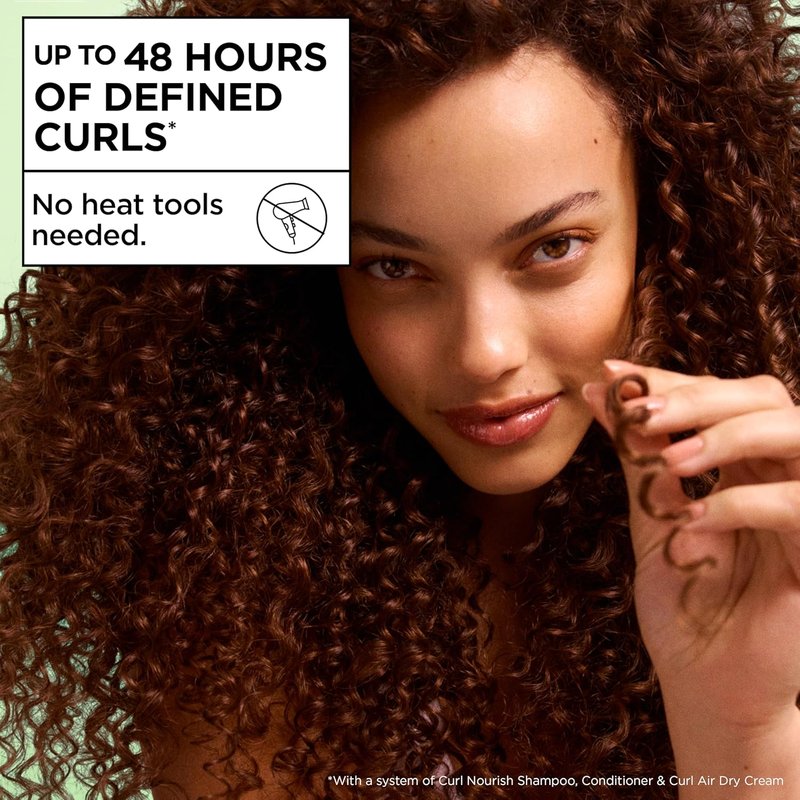 Garnier Fructis Curl Nourish Air Dry Cream - Sulfate-Free Leave-In Conditioner for Moisture & Frizz Control | 16.9 Fl Oz