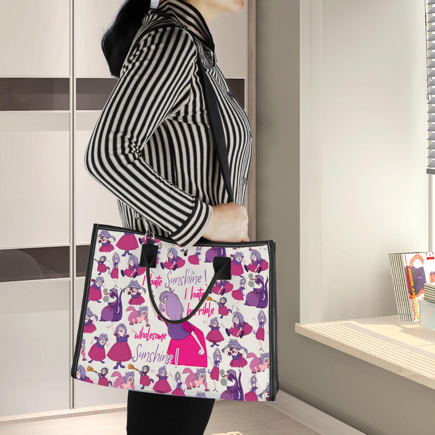 LEVLO Madam Mim Cosmetic Bag Movie Fans Gift I Hate Sunshine I Hate Horrible Whole Some Sunshine Makeup Zipper Pouch Bag For Women Girls (Hate Sunshine LT)
