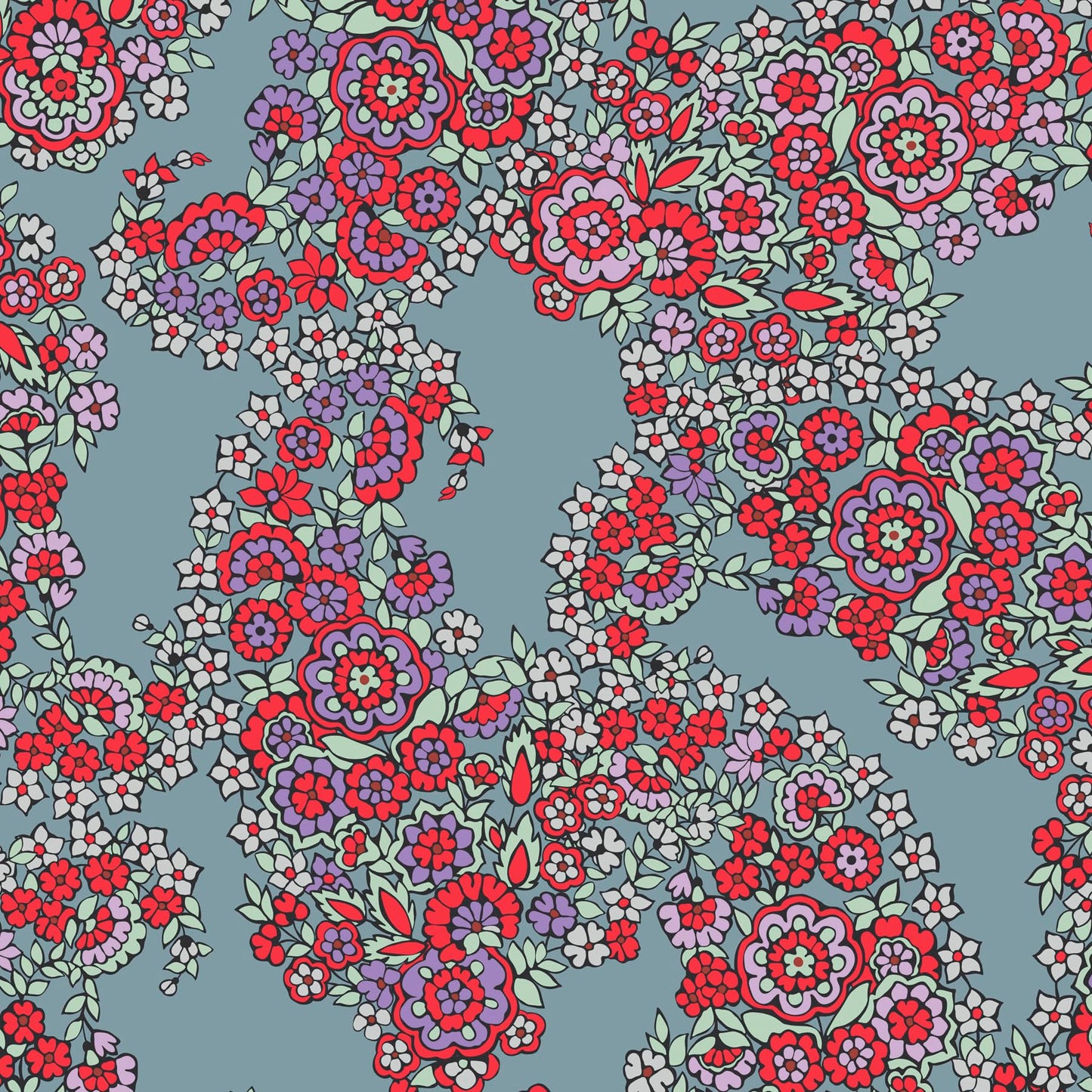 Featherweight Medium Cosmetic Makeup Bag, Paisley Bouquet, One Size