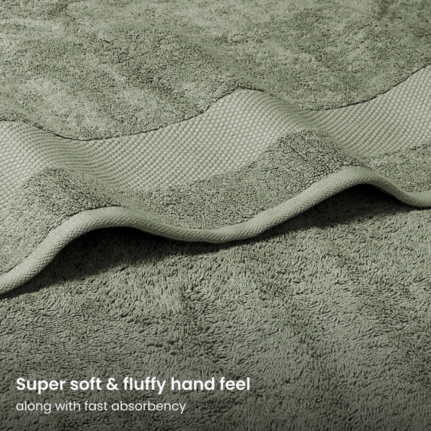 BIOWEAVES 100% Organic Cotton 700 GSM Plush Premium Washcloths 13" x 13" GOTS Certified, Face Towels Perfect for Home & Bathroom - Sage, Pack of 12
