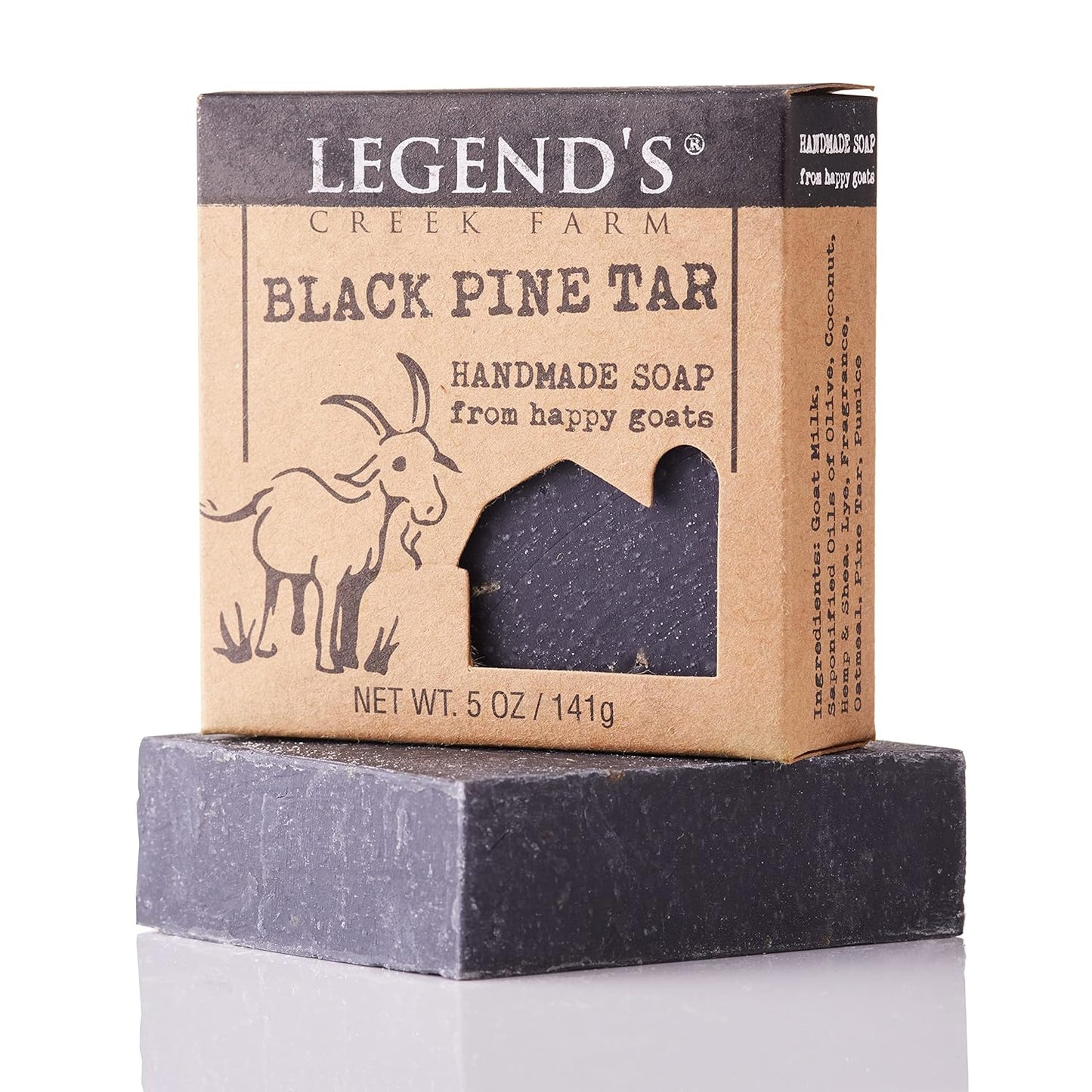 Goat Milk Soap - Nourishing Cleansing Bar for Sensitive Skin | Black Pine Tar, 5 Oz - Pack of 2