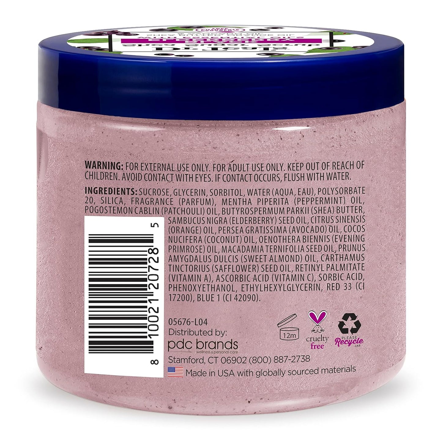 Dr Teal's Shea Sugar Body Scrub - Black Elderberry & Essential Oils | 19 oz (Pack of 3)