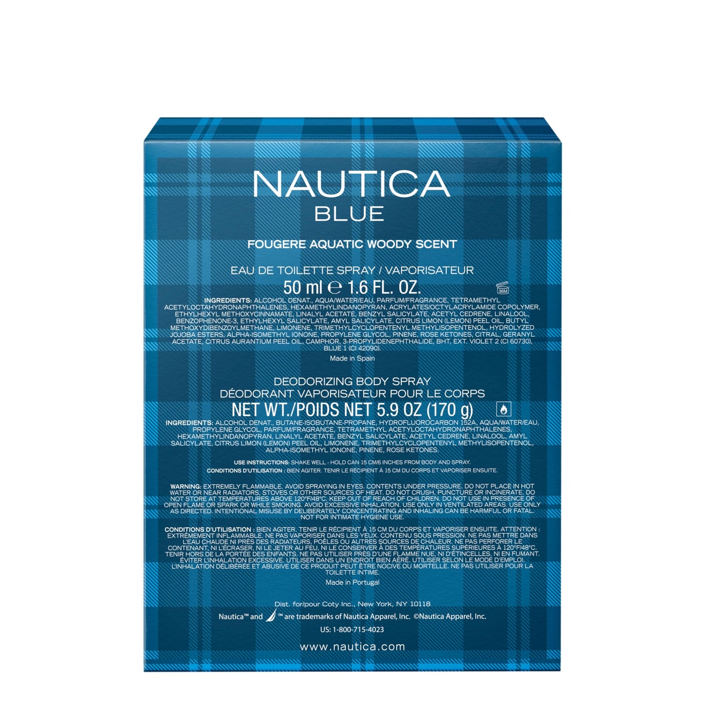 Nautica Blue Giftset 1.6 fl oz EDT + 6 oz Deodorizing Body Spray, Notes of Basil, Jasmine, and Cedarwood, Men's Fragrance, Long Lasting, Everyday Fragrance