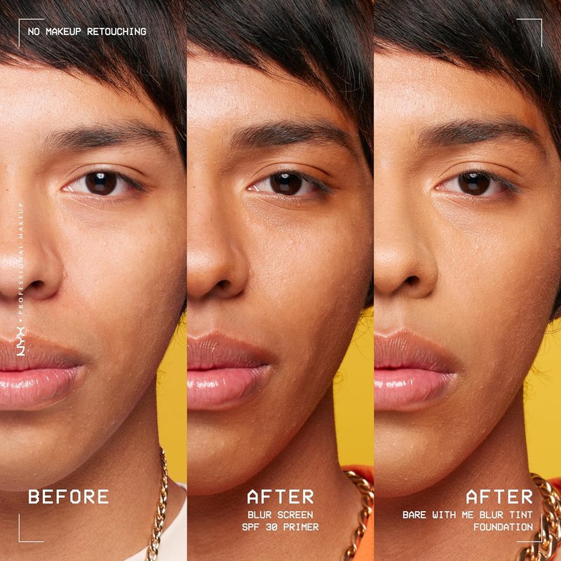 NYX Blurscreen SPF 30 Primer - 3-in-1 Vegan Makeup Primer | No White Cast, Non-Greasy Formula