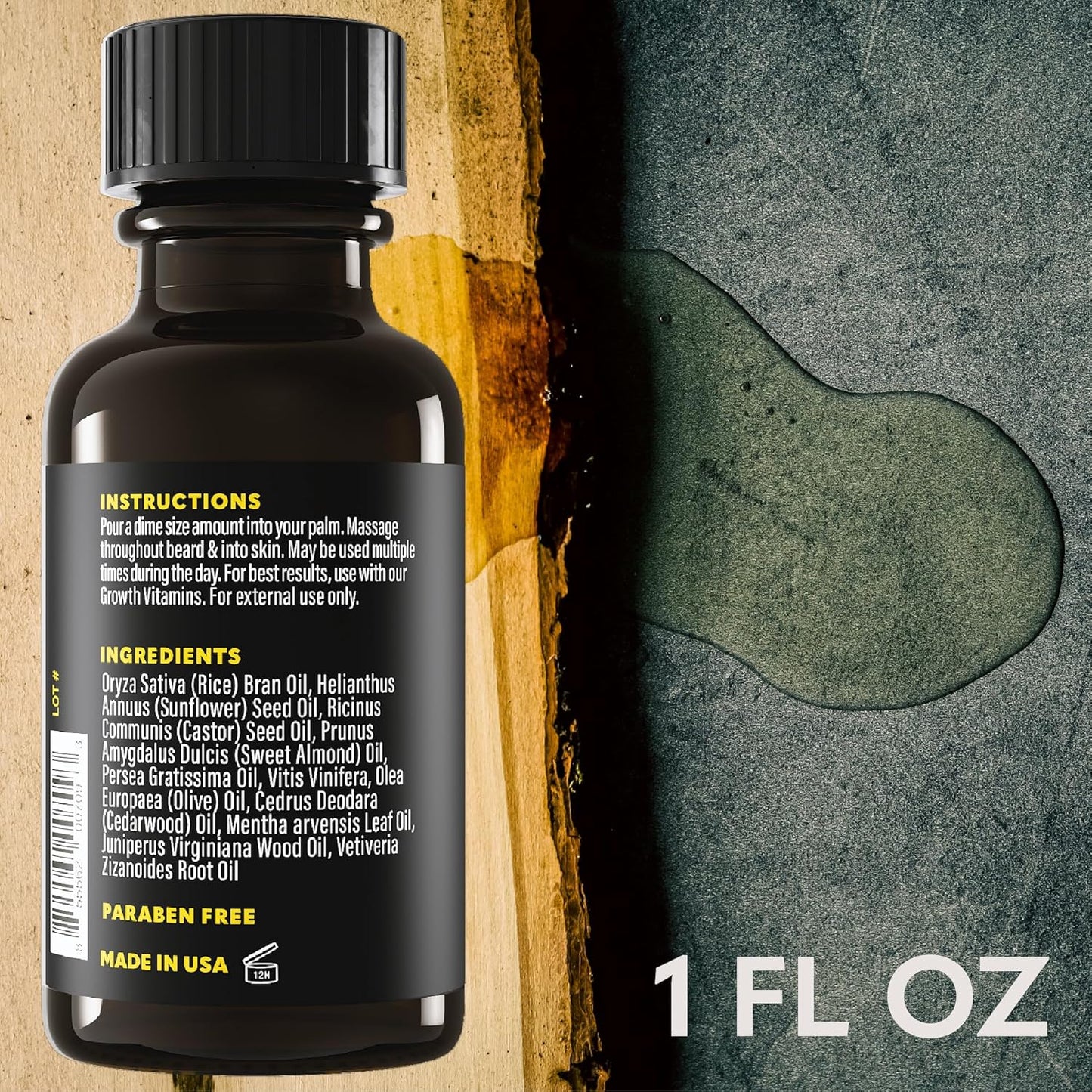 Beard Growth Serum - Natural Castor, Coconut & Avocado Oil for Thicker, Fuller Beards | Stimulates Healthy Hair Growth