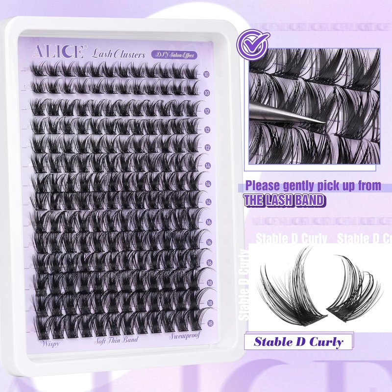 Eyelash Clusters - Wispy 10-18mm Natural Volume Extensions | 168pcs DIY Individual Lashes with Soft Thin Band
