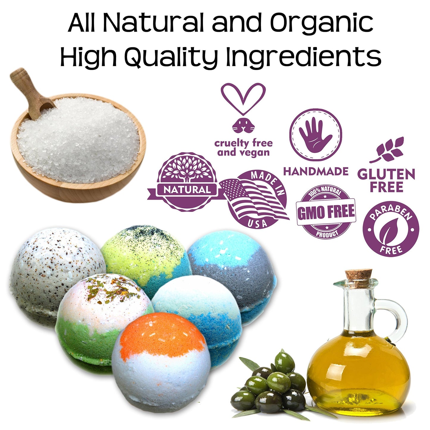 Organic Bath Bombs Gift Set for Men - Vegan Natural Ingredients - Absolutely Safe for Men - Relaxing Epsom, Himalayan, Dead Sea Salts & Essential Oils - Made in the USA