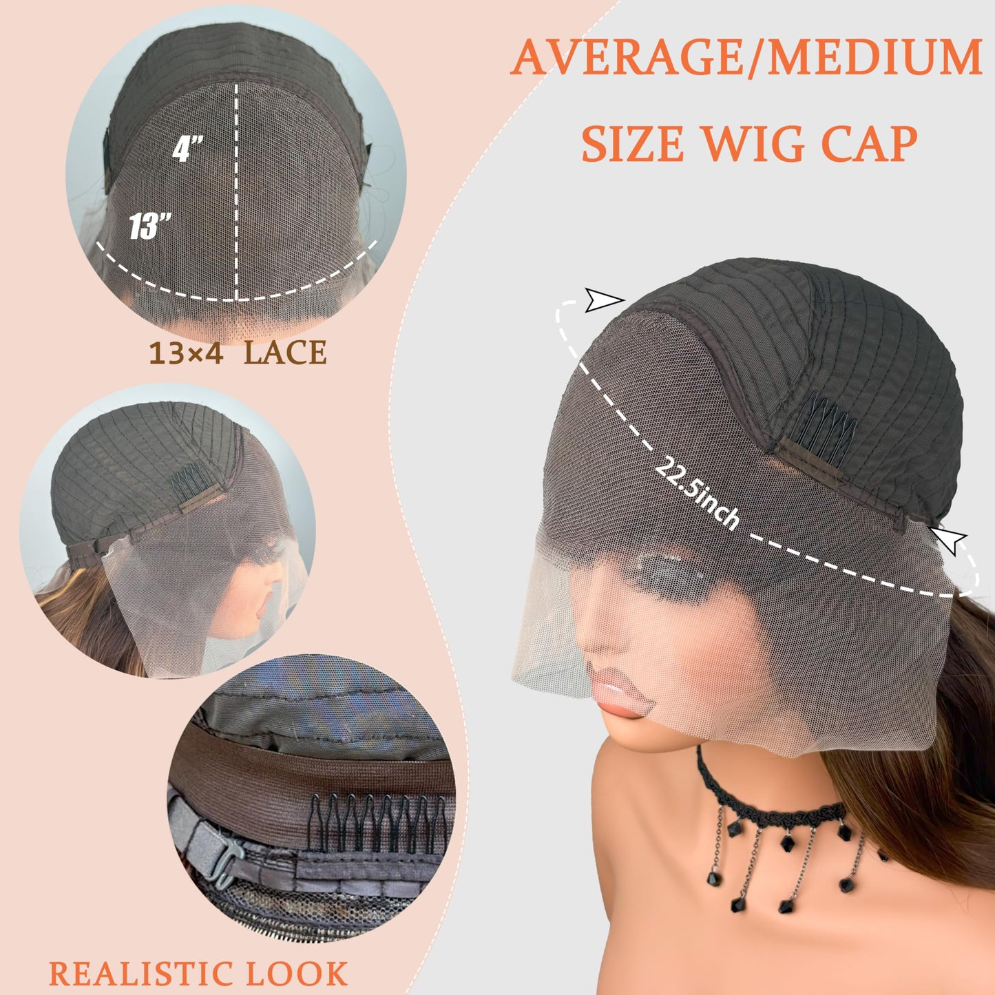 Honey Brown Body Wave Synthetic Wig 26 Inch Lace Front Ombre Brown balayage Wig Pre Plucked Pre Cut 13 * 4 HD Lace Heat Resistant Synthetic Highlights Wig for Women