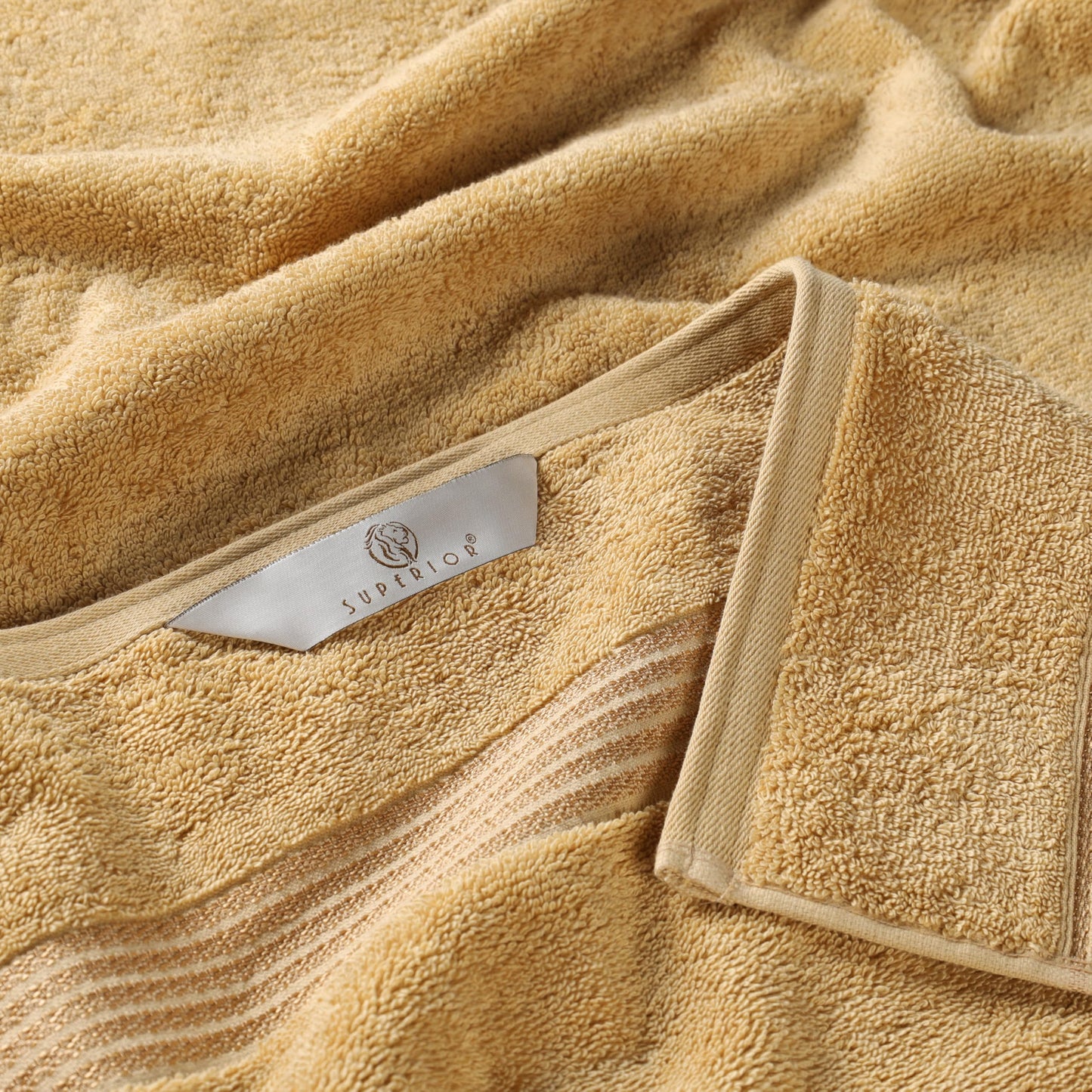 Superior Egyptian Cotton 10-Piece Face Towel Set , Small Towels For Facial, Spa, Quick Dry, Absorbent Towels, Bathroom Accessories, Guest Bath, Home Essentials, Washcloth, Airbnb, Gold