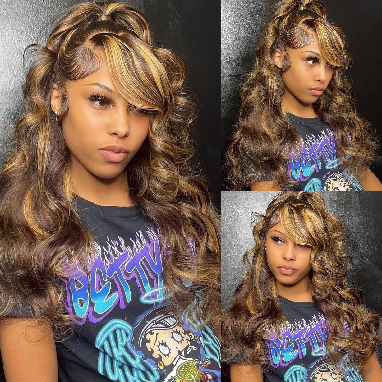 2x6 HD Lace Closure P4/27 Highlight Body Wave Transparent 2 by 6 HD Lace Closure Human Hair 10 Inch Brazilian Virgin Unprocessed Middle Part Closure