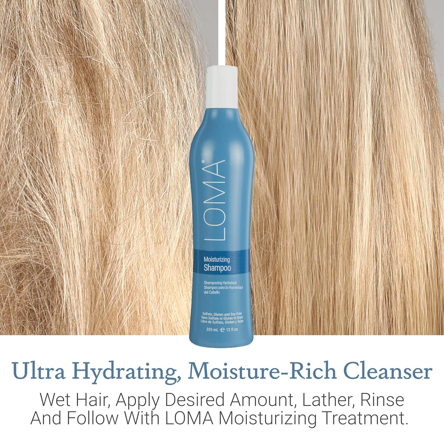Loma Moisturizing Shampoo - Nourishing Hydration for Dry Hair | 12 oz