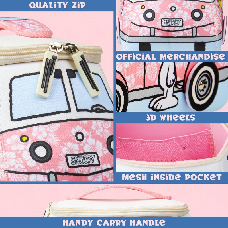 Get Trend Peanuts Snoopy Toiletry Bag, Travel Essentials, Girls Makeup Bag, Cruise Essentials, Travel Accessories, Gifts for Women, Teens (Pink Snoopy)