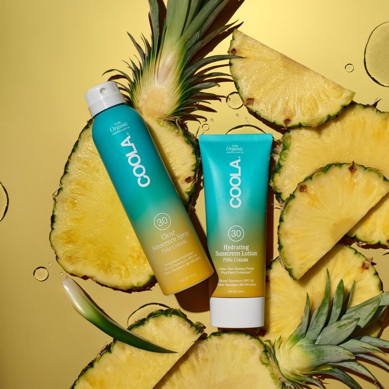 COOLA Organic Sunscreen SPF 30 Sunblock Spray, Dermatologist Tested Skin Care for Daily Protection, Vegan and Gluten Free, Piña Colada, 6 Fl Oz