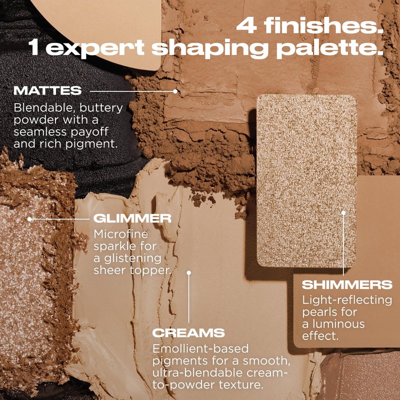 Urban Decay Naked Shaped Multi-Use Eyeshadow Palette - Warm Neutral Eye & Face Palette, 14 Crease & Transfer-Resistant Shades, Up to 16HR Wear, Sculpting Creams, Defining Powders, Shimmer Highlighters