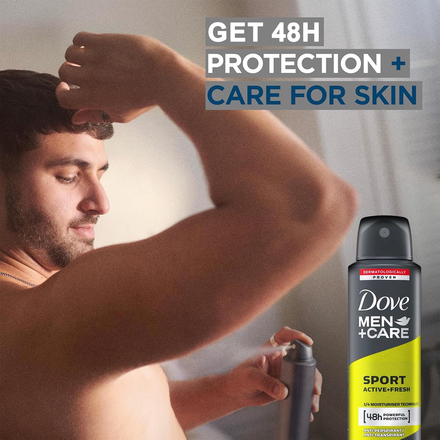 Dove Men+Care Sport Fresh Antiperspirant Deodorant for Men, 6 Pack, Long Lasting 48 Hour Odor Protection, 5 oz. Each