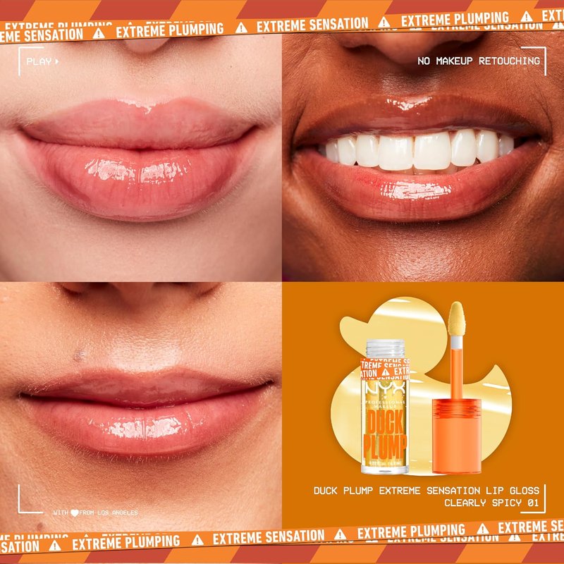 NYX Professional Makeup Duck Plump Lip Gloss - High Pigment Lip Plumper in Clearly Spicy