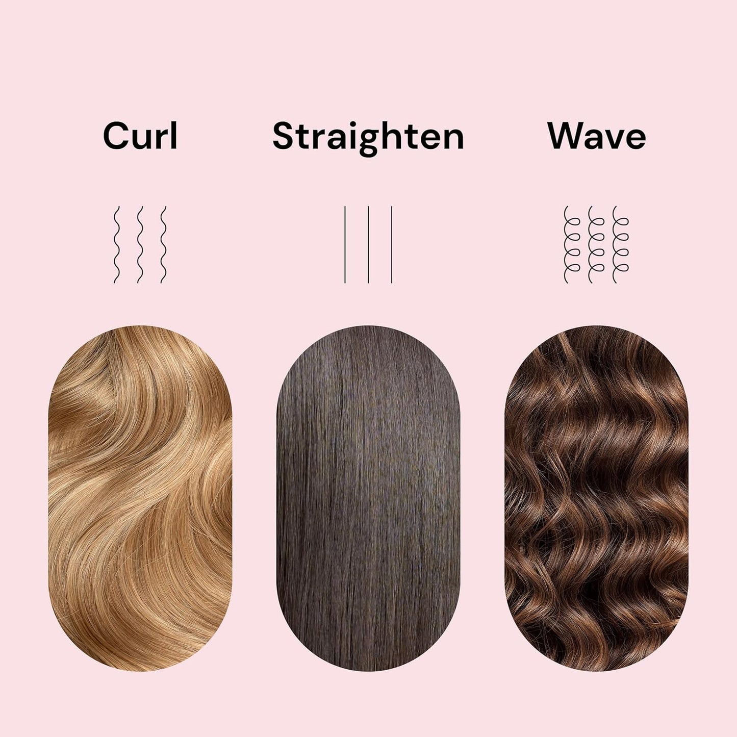 L'ANGE HAIR 2-in-1 Hair Straightener & Curler - 360° Airflow, Titanium Plates | 1-Inch Wand for Short to Medium Hair (Black)