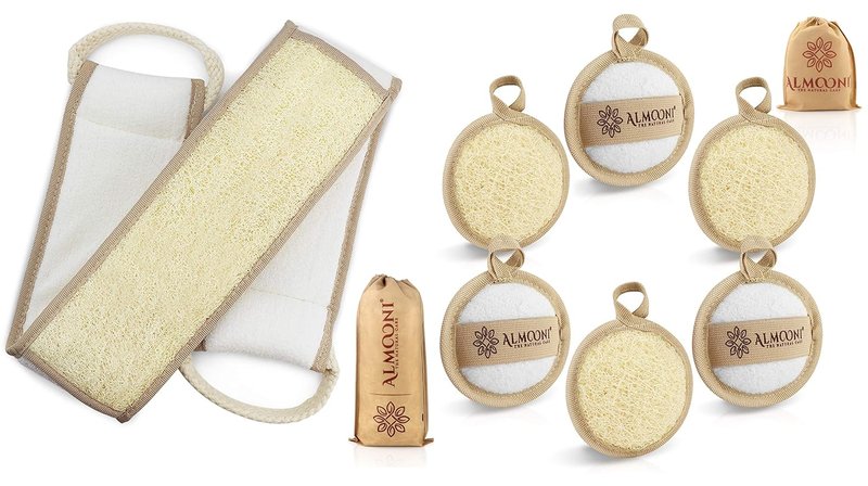 Exfoliating Natural Loofah Back Scrubber & Facial Bundle | Deep Clean Body Care