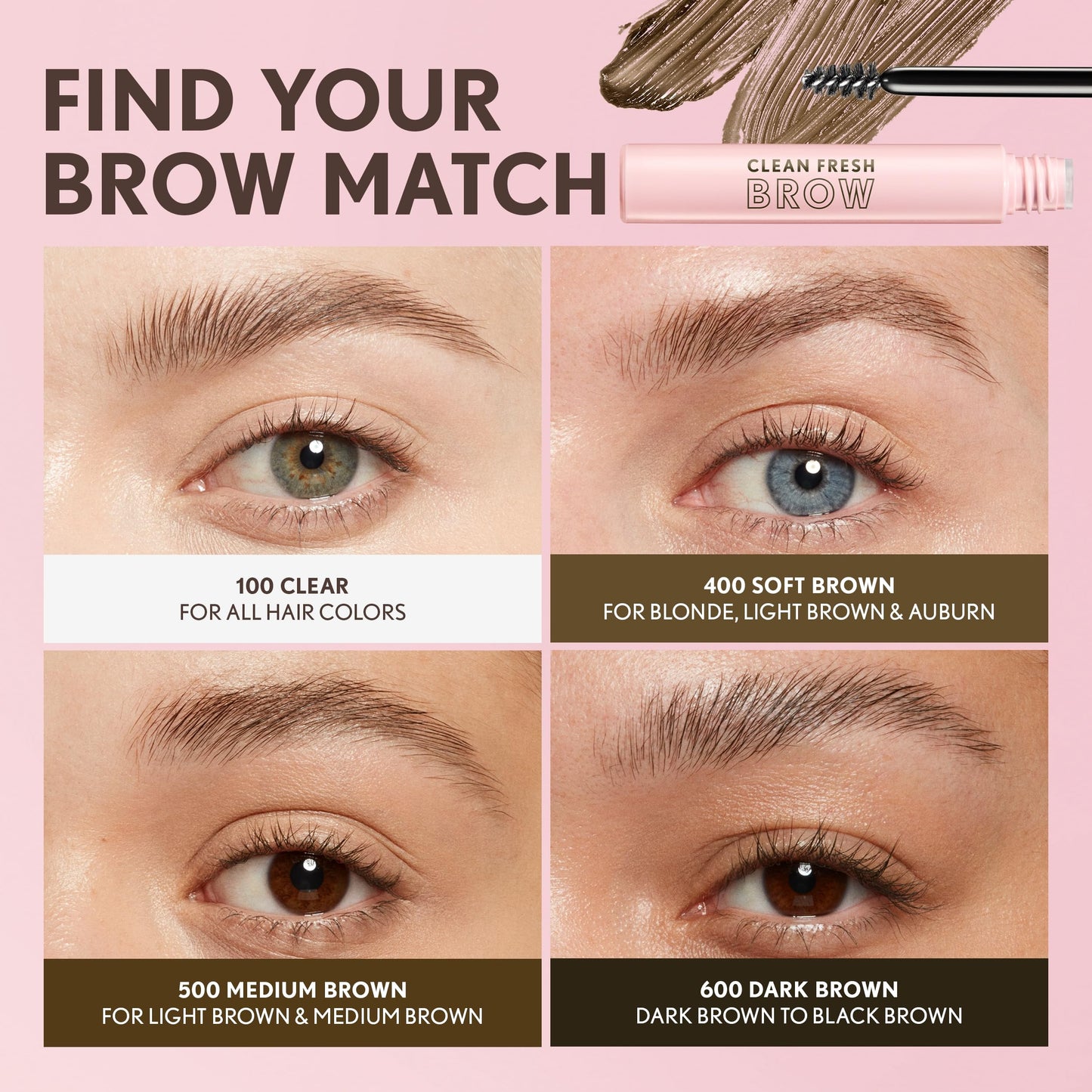 CoverGirl Clean Fresh Brow, 400 Soft Brown, Eyebrow Gel, Long-Lasting, Vegan Formula, Natural Looking, Easy to Apply, Doesn't Smudge, 0.18oz