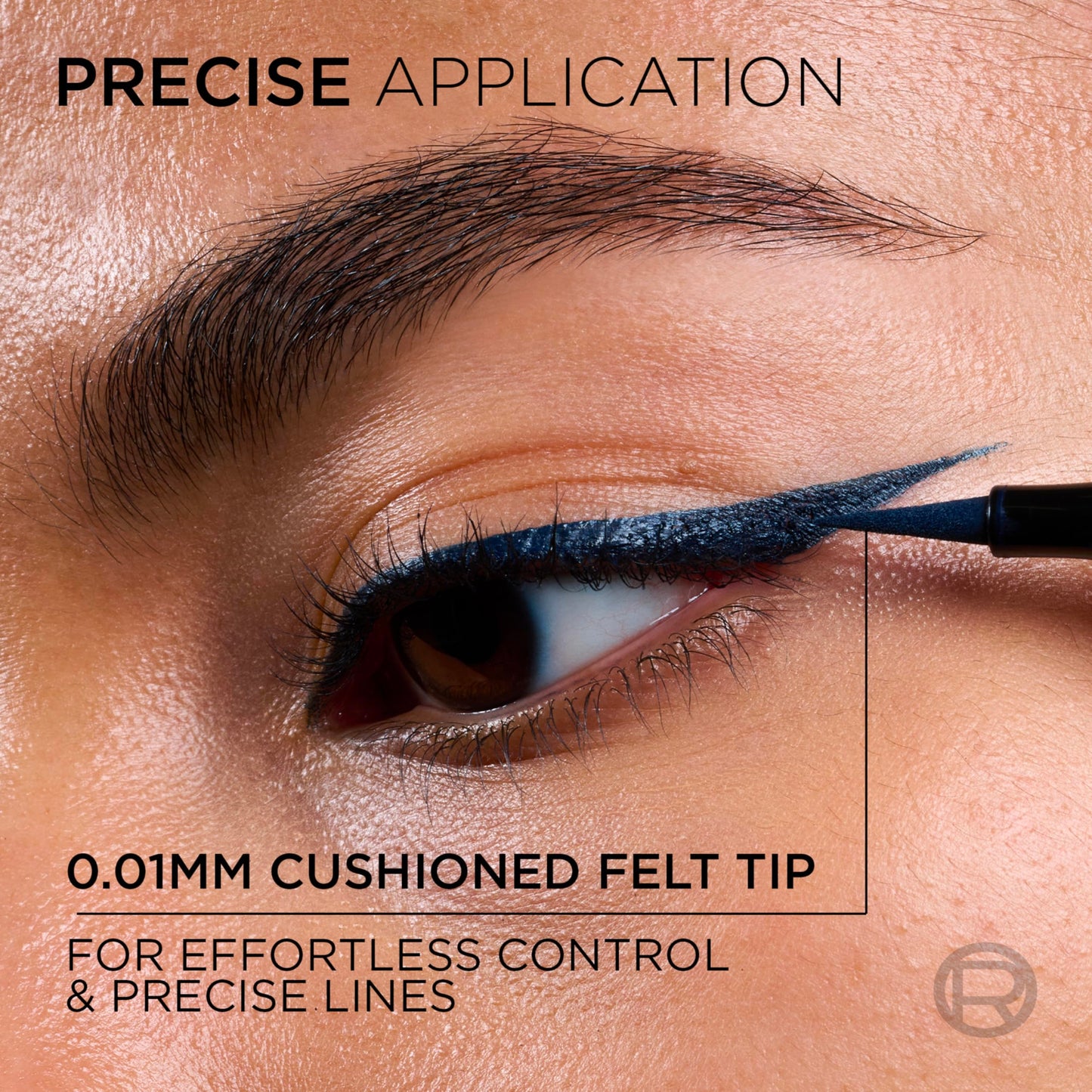 L'Oreal Paris Haute Precision Waterproof Liquid Eyeliner, Smudge-Proof Eye Liner with Micro-Tip, for up to 28HR Eye Makeup Wear, 030 Blue Suede
