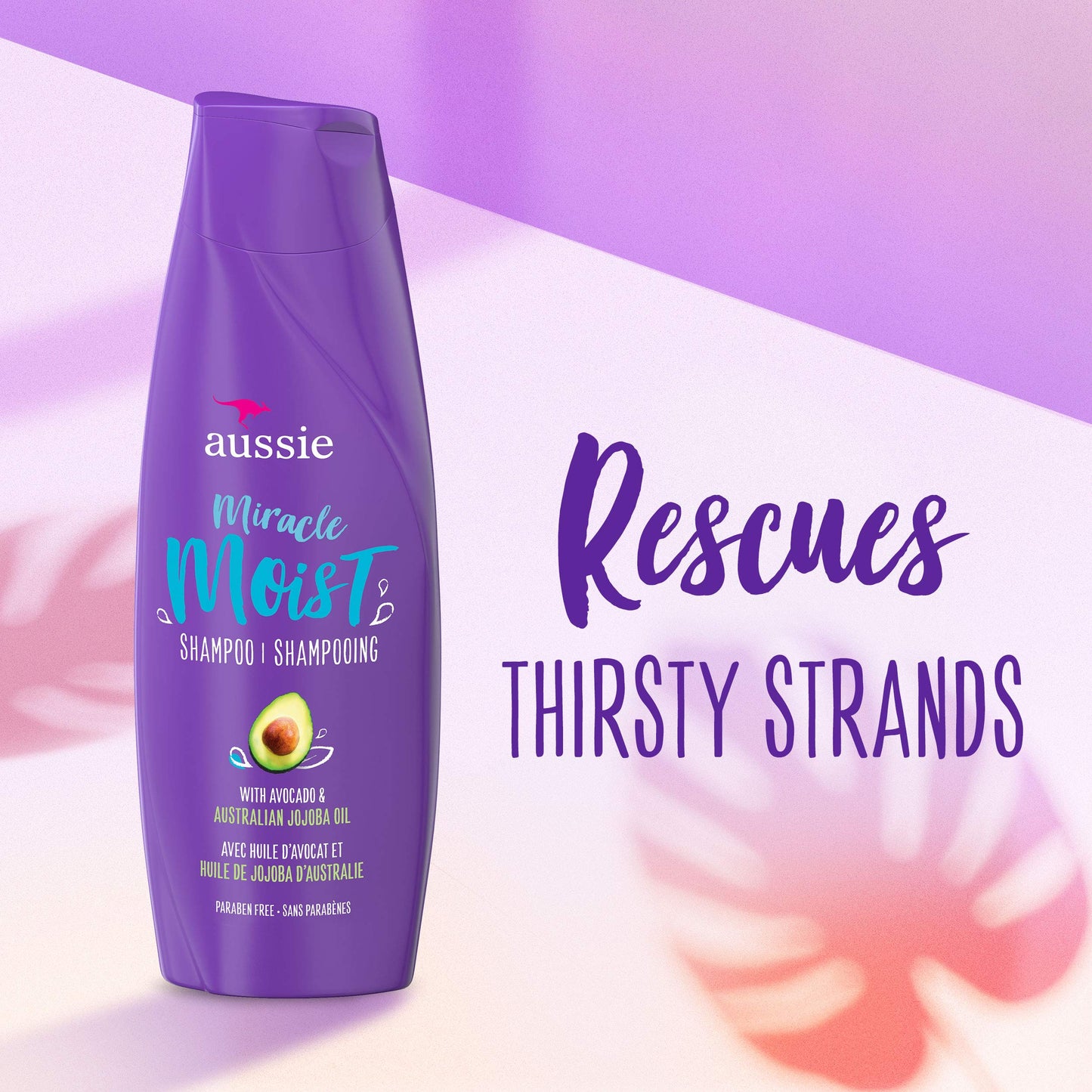 Aussie Paraben-Free Miracle Moist Shampoo for Dry Hair, Avocado & Jojoba, 360ml