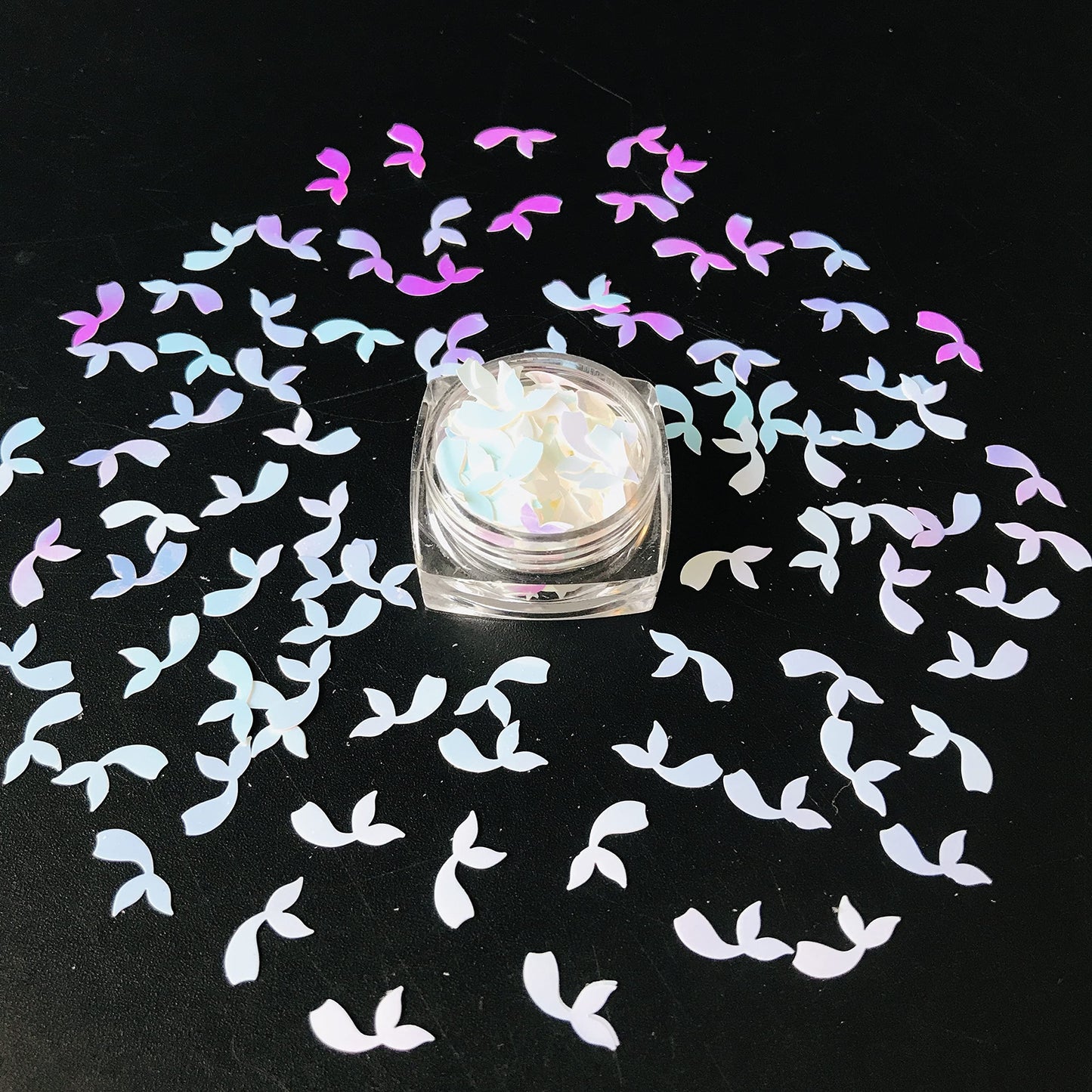 PrettyG 10 Grams/Pack - Tail Shape Glitter Sequins - Festival Rave Beauty Makeup Face Body Nail Art Decoration C21R