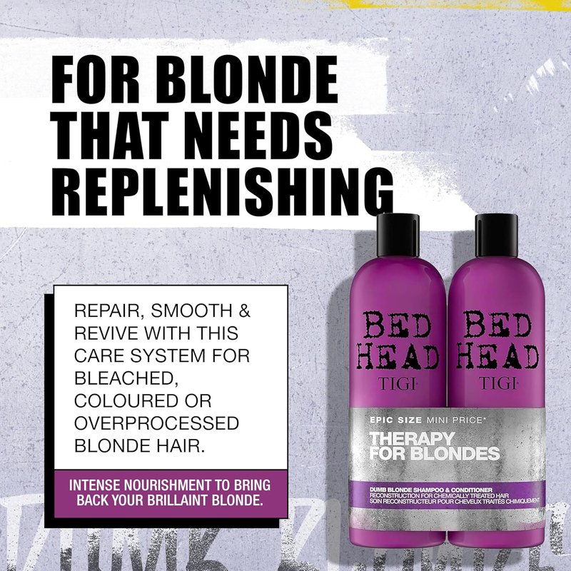 Bed Head Dumb Blonde Shampoo & Conditioner Duo - Restores Damaged Blonde Hair | 25.36 fl oz