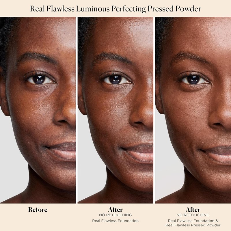 Laura Mercier Real Flawless Luminous Pressed Powder - Talc-Free, Creamy Formula for Natural Glow, Light Coverage