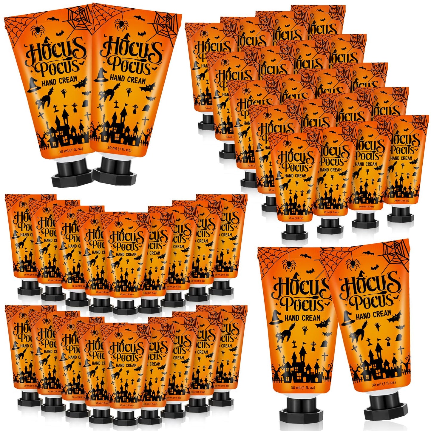 Heigble 48 Sets Halloween Hand Cream Gifts Bulk Halloween Party Supplies Favors Hand Cream Travel Lotions Size Bulk with Ghost Spiderweb Skull for Birthday Christmas Holiday Party Guest Gifts