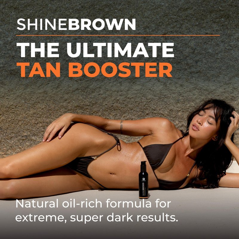 BYROKKO Shine Brown Tanning Oil – Dark Tan Accelerator with Coconut, Walnut & Hazelnut Oil for Outdoor Sun & Sunbed – Cruelty-Free, Water-Resistant - 5.07 Fl Oz