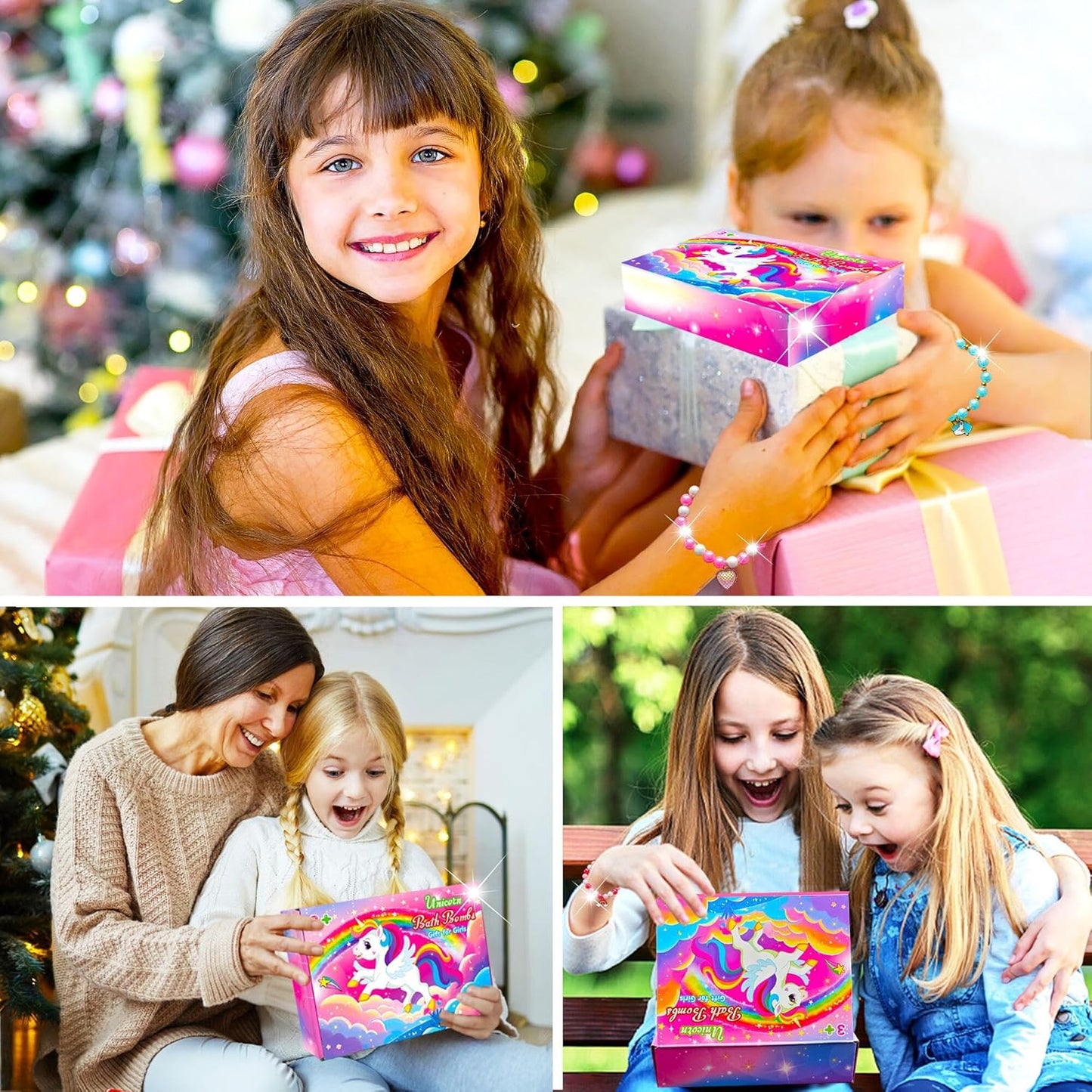 Unicorn Bath Bombs for Kids - Surprise Toys & Jewelry Inside | Perfect Birthday & Holiday Gift for Ages 3-8
