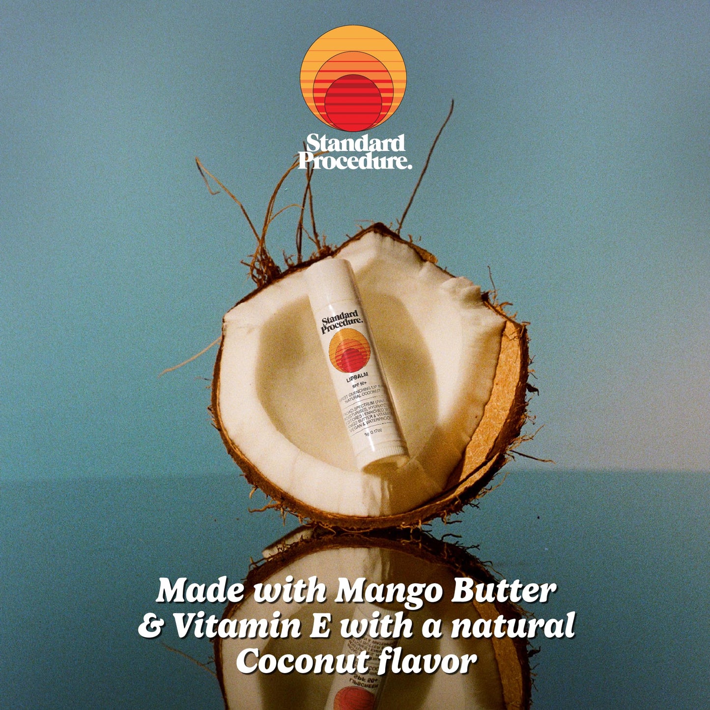 Standard Procedure. Lip Balm SPF 50+, Hydrating Lip Moisturizer For Dry & Cracked Lips, Waterproof, Mango Butter & Vitamin E, 0.17 oz