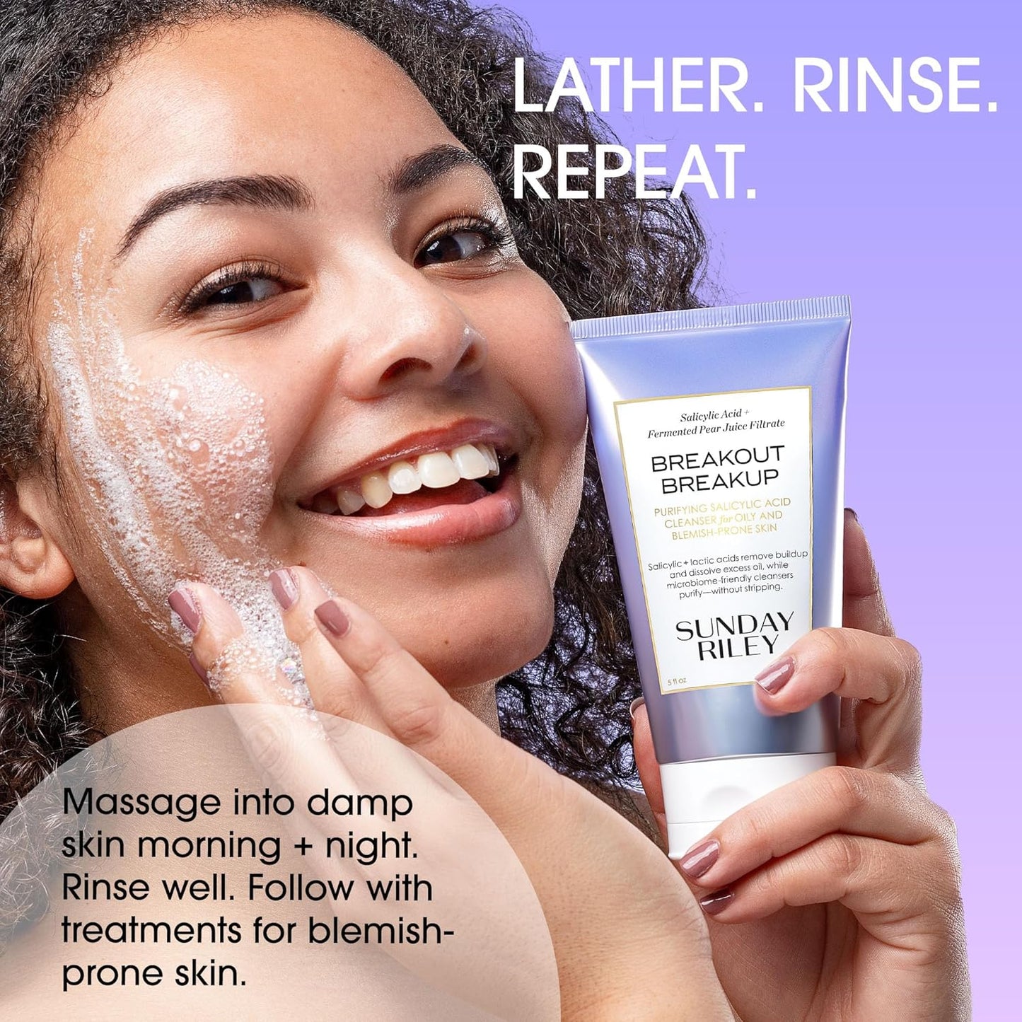Sunday Riley Salicylic Acid Cleanser - Breakout Breakup for Blemish-Prone Skin | 5 oz