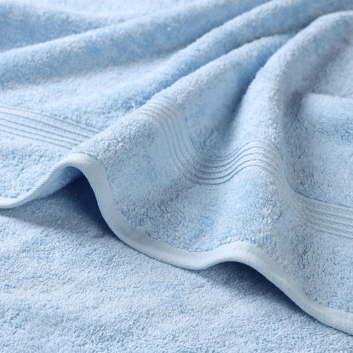 Superior Egyptian Cotton 10-Piece Face Towel Set , Small Towels For Facial, Spa, Quick Dry, Absorbent Towels, Bathroom Accessories, Guest Bath, Home Essentials, Washcloth, Airbnb, Light Blue