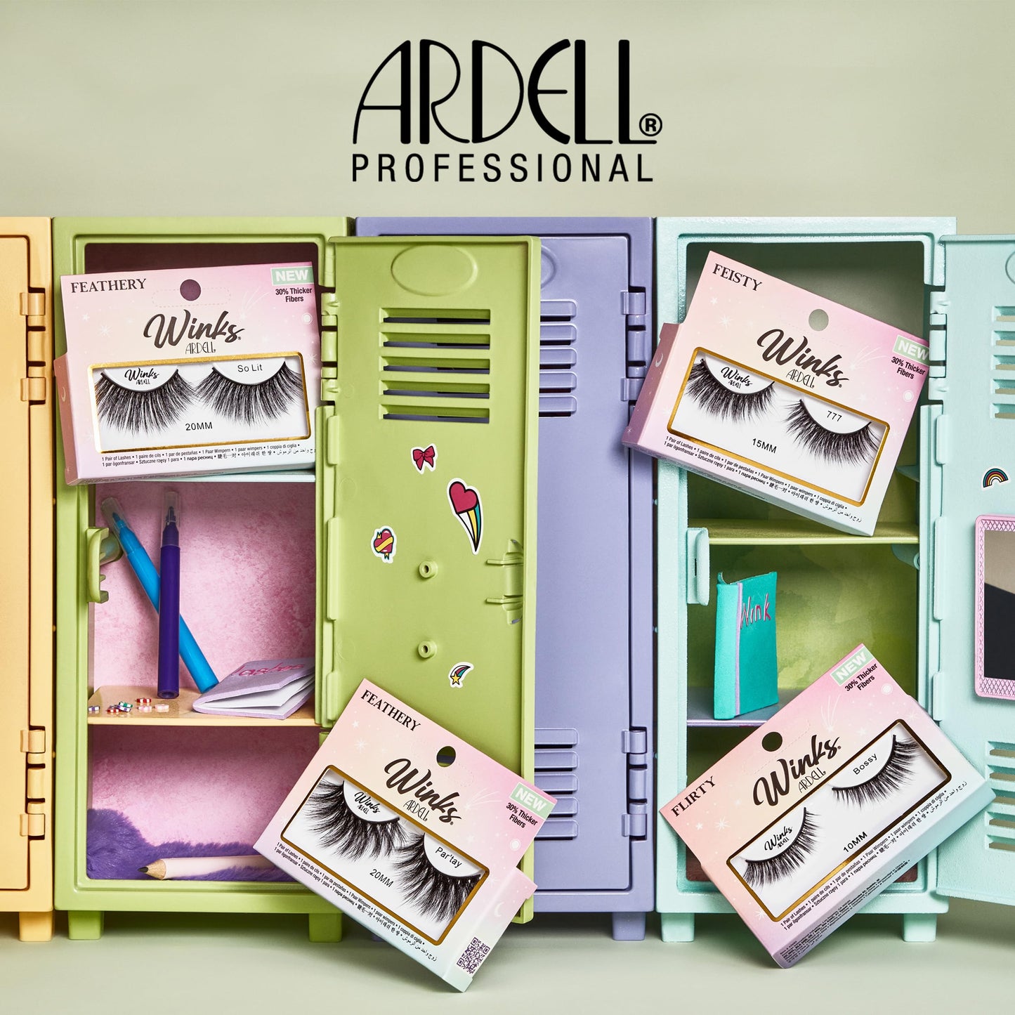 Ardell Winks 777 Lashes, Full Volume, 15mm Long, Fluffy Voluminous Look, Black Band