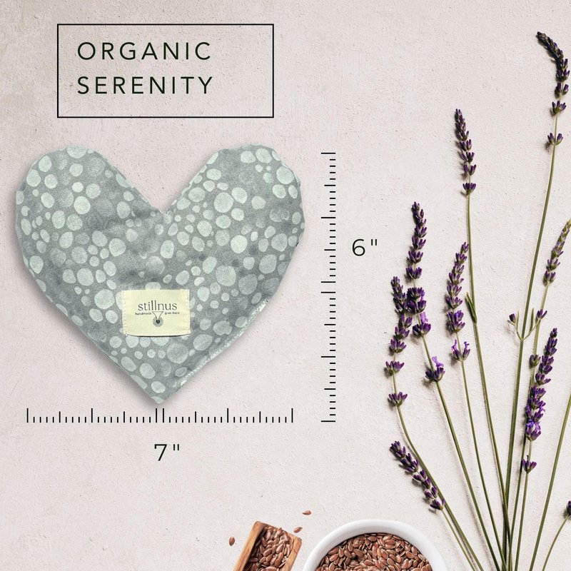 Stillnus Weighted Heart Eye Pillow with Organic Lavender & Flaxseed – Relaxation Gift for Women, Meditation Tool, Mindful Rest, Cooling Eye Mask, Wellness Self-Care Kit