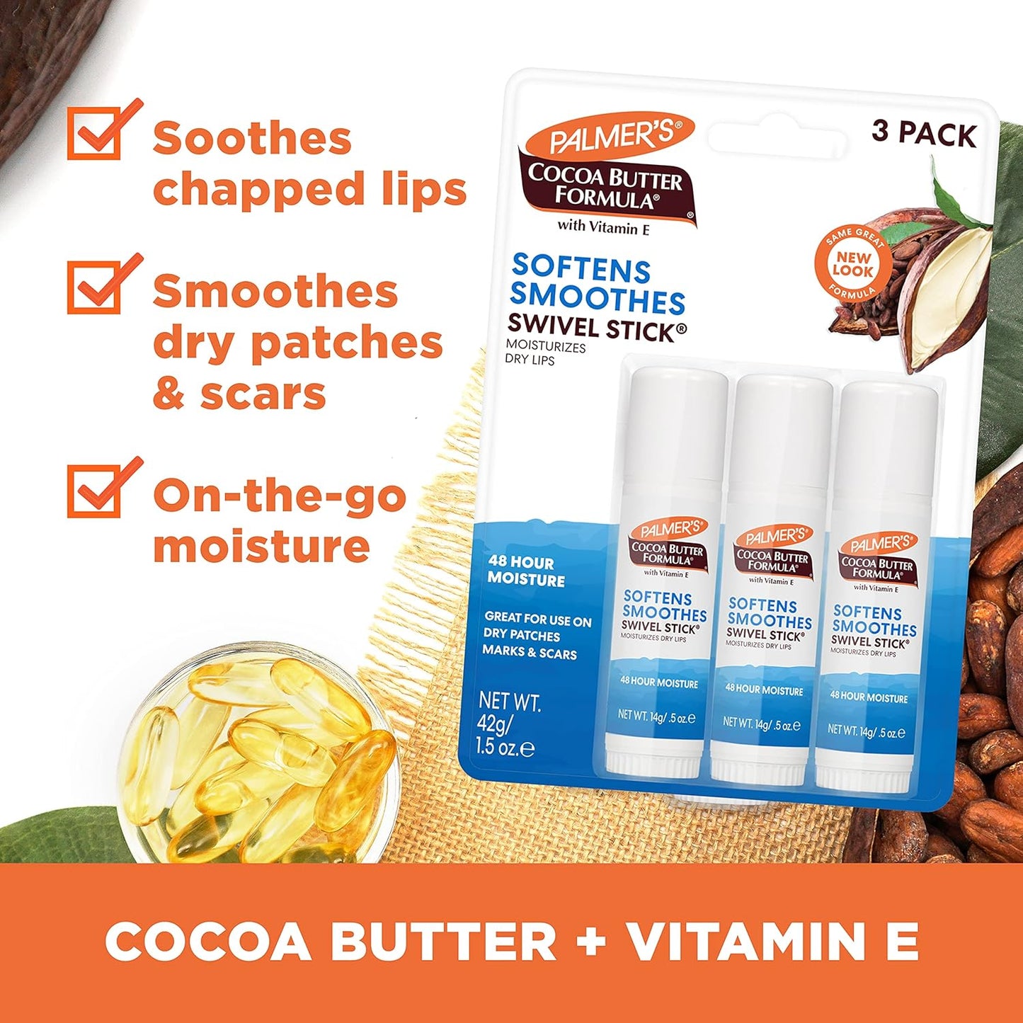 Cocoa Butter Formula Daily Skin Therapy - Moisturizing Swivel Stick with Vitamin E | 0.5 oz