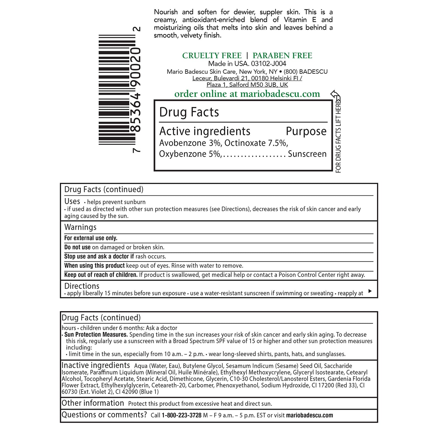Mario Badescu The Moisture Magnet Face Moisturizer for Women and Men with SPF 15, Ideal Facial Moisturizer for Combination, Dry or Sensitive Skin, Makeup Primer Face Cream, 2 Fl Oz