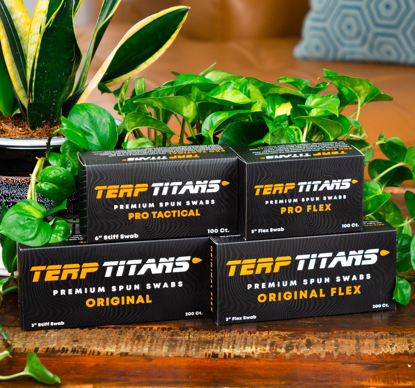TerpTitans Original – 200ct Boxes (Pack of 6) – Strong Bamboo Cotton Swabs | Dual-Tip: Spiral for Maximum Absorption & Fine Point for Pinpoint Precision