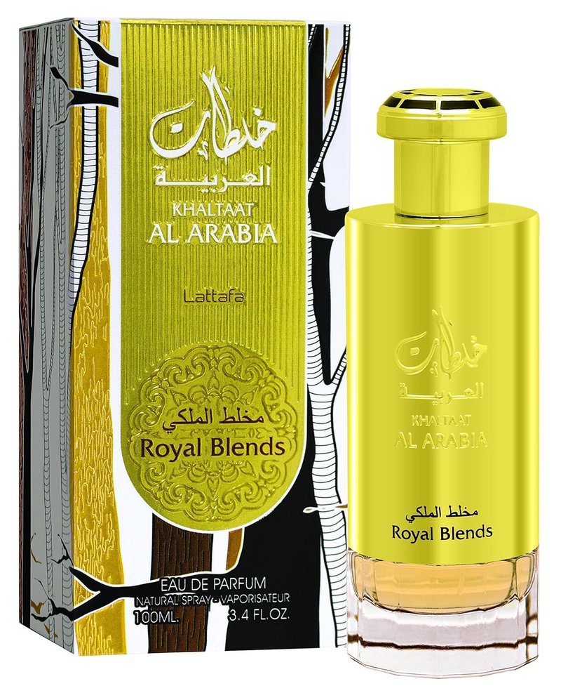 Lattafa Khaltat Al Arabia Royal Blends Gold Eau de Parfum - Fruity, Spicy & Woody Scent | 3.40 Oz / 100 ml